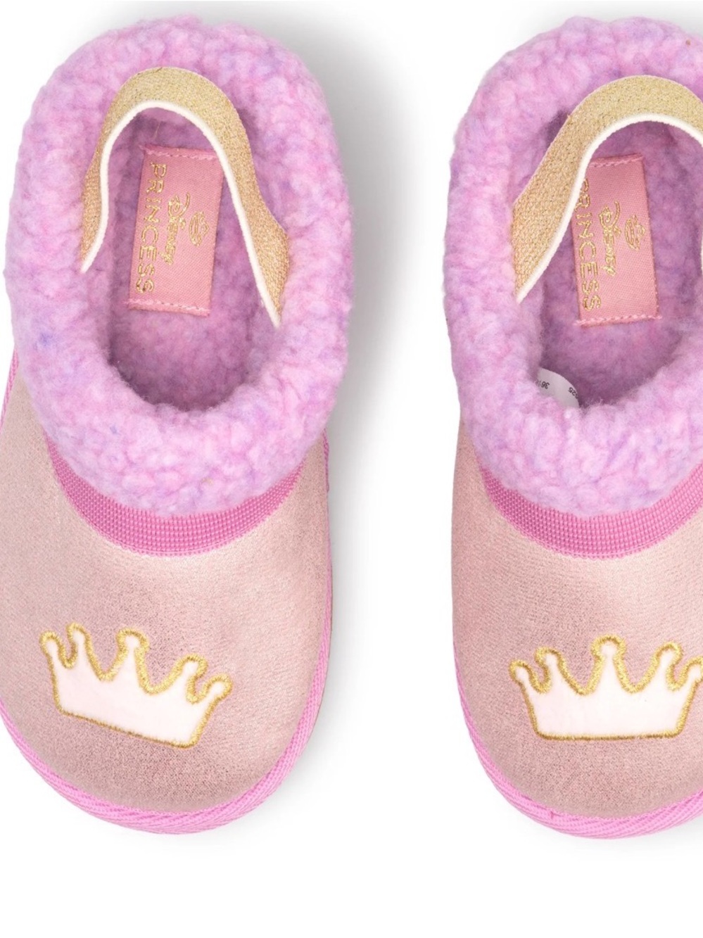 Disney Pink Purple Gold Princess Toddler Slippers